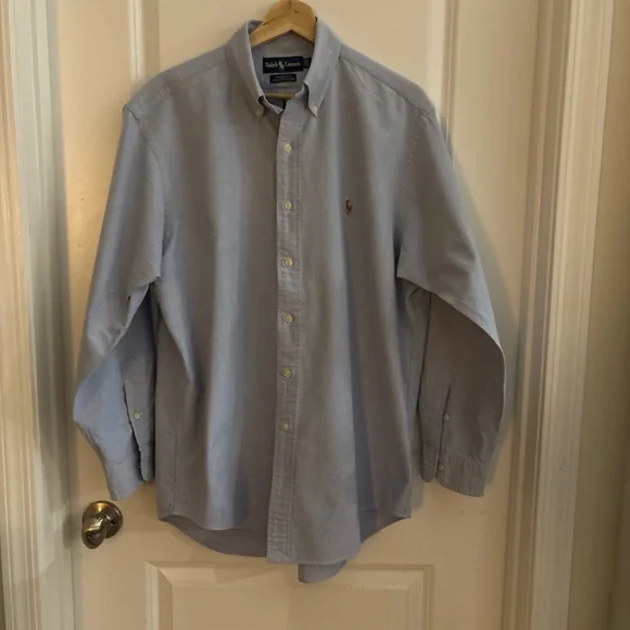 Ralph Lauren Light Blue Oxford Button-Down Shirt - Classic Men's 16-34 - Picture 2 of 5